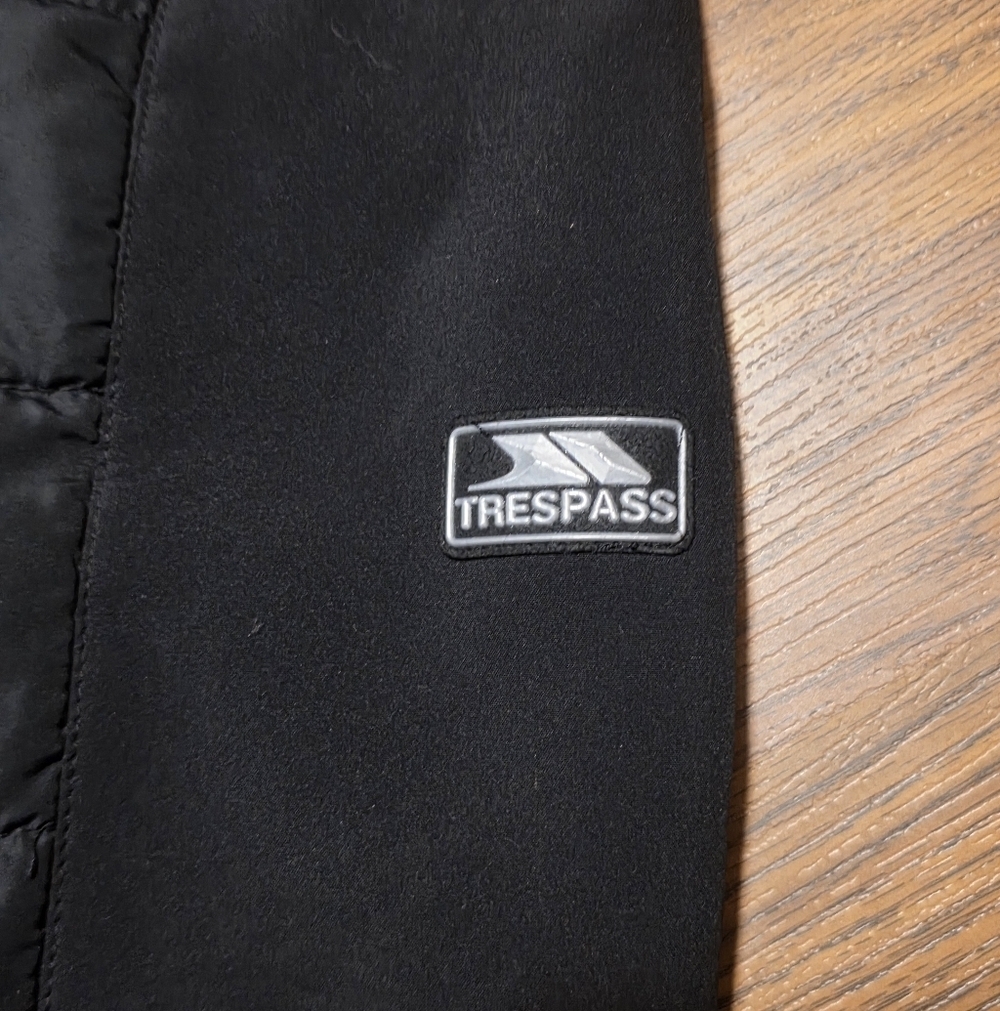 Trespass Coldheat TP50 Padded Winter Ski Jacket Mens Large Black Soft Shell E12 - Picture 4 of 13